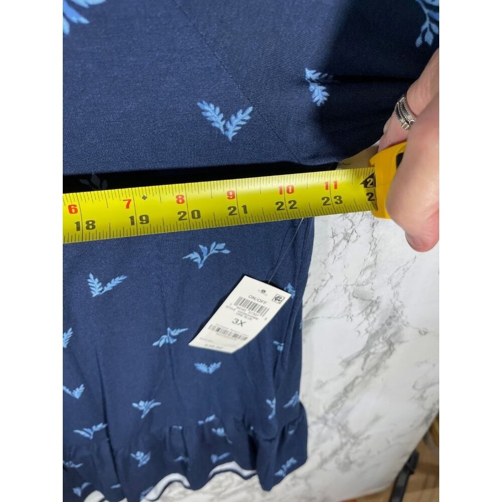 Style & Co Blue Floral Blouse with Ruffle Sleeves Size 3X - Picture 5 of 7